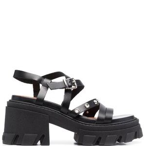 Ganni crystal trimmed lug sole sandal sz 37 nIB